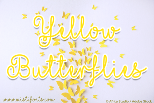 Yellow Butterflies Font: A Cursive Typeface for Branding